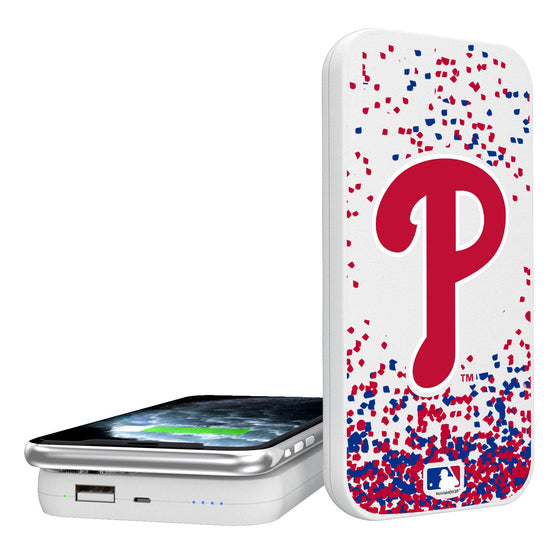 Philadelphia Phillies Confetti 5000mAh Portable Wireless Charger - 757 Sports Collectibles
