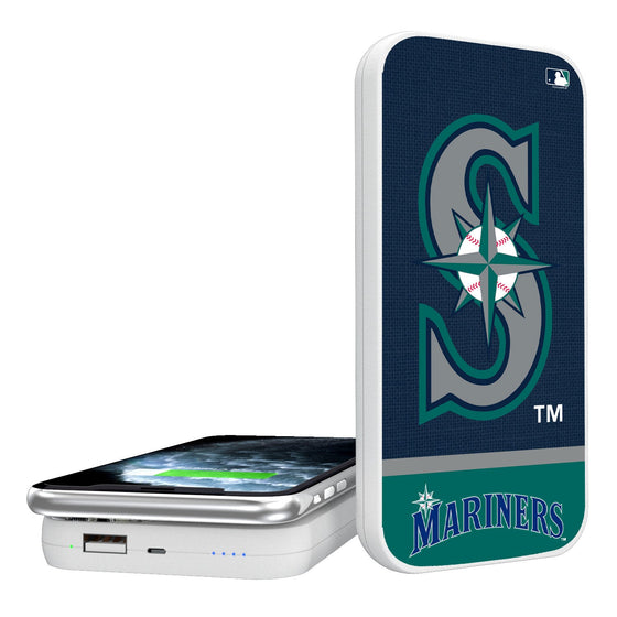 Seattle Mariners Solid Wordmark 5000mAh Portable Wireless Charger - 757 Sports Collectibles