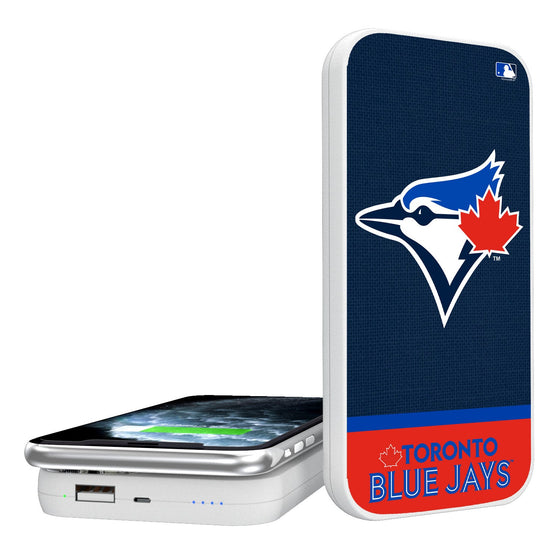 Toronto Blue Jays Solid Wordmark 5000mAh Portable Wireless Charger - 757 Sports Collectibles