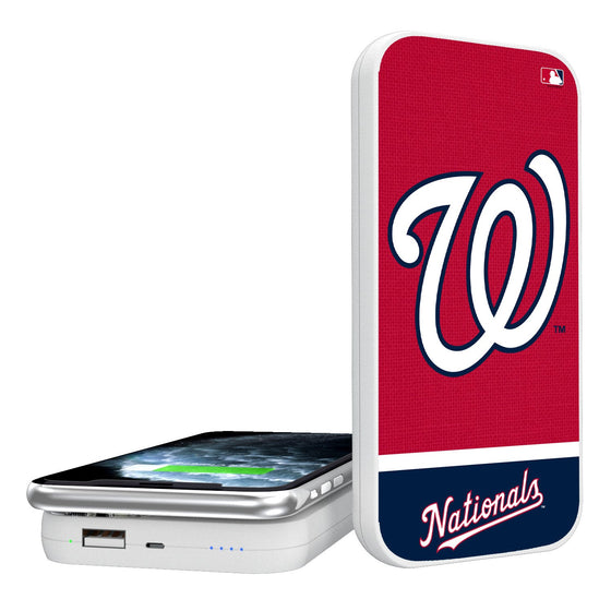 Washington Nationals Solid Wordmark 5000mAh Portable Wireless Charger - 757 Sports Collectibles