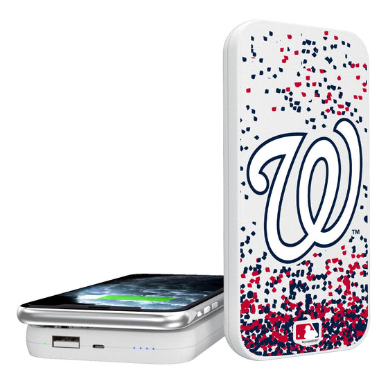Washington Nationals Confetti 5000mAh Portable Wireless Charger - 757 Sports Collectibles