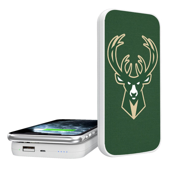 Milwaukee Bucks Solid 5000mAh Portable Wireless Charger-0