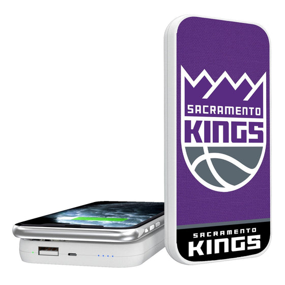 Sacramento Kings Solid Wordmark 5000mAh Portable Wireless Charger-0