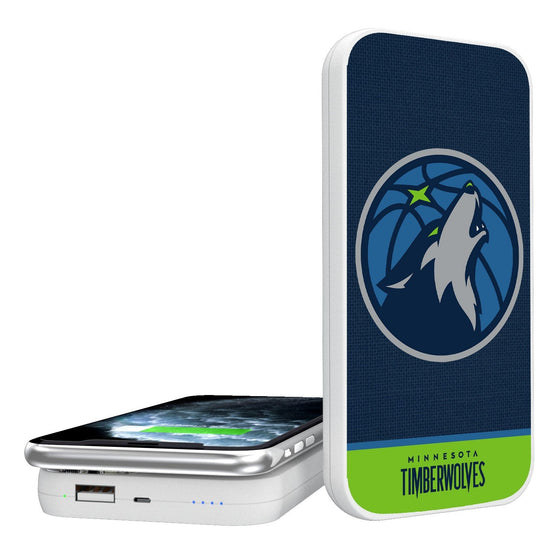 Minnesota Timberwolves Solid Wordmark 5000mAh Portable Wireless Charger-0
