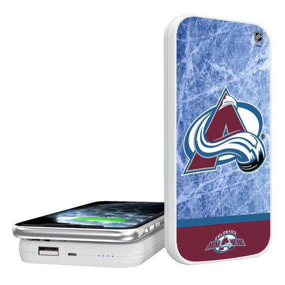 Colorado Avalanche Ice Wordmark 5000mAh Portable Wireless Charger-0