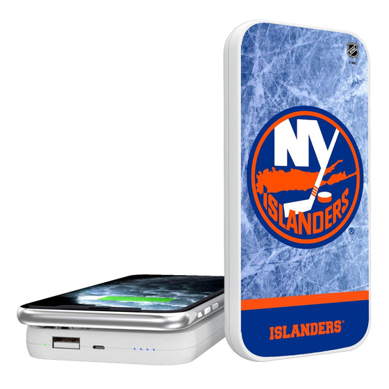 New York Islanders Ice Wordmark 5000mAh Portable Wireless Charger-0