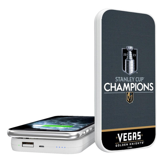 Vegas Golden Knights Solid Wordmark 5000mAh Portable Wireless Charger-0