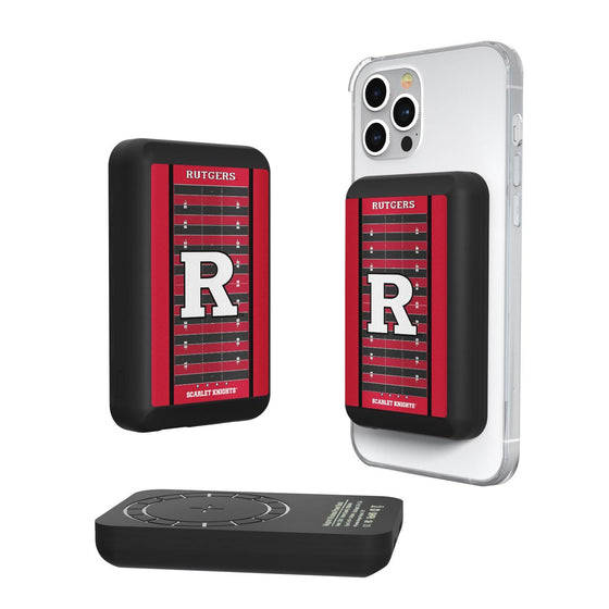 Rutgers Scarlet Knights Football Field Wireless Mag Power Bank-0