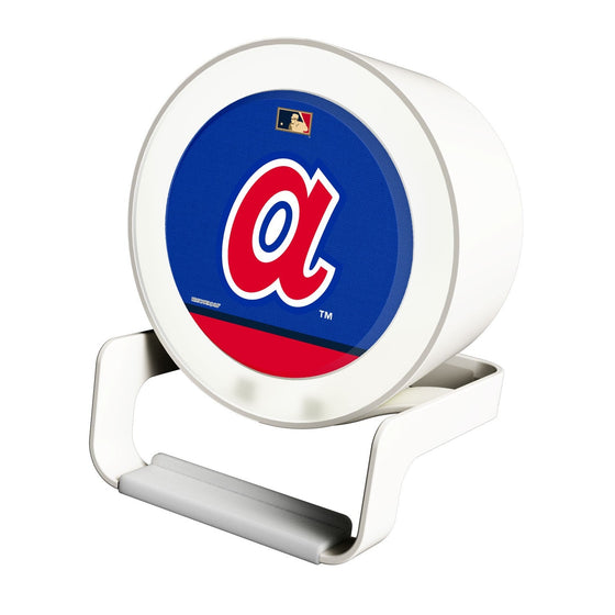 Atlanta Braves 1972-1980 - Cooperstown Collection Solid Wordmark Night Light Charger and Bluetooth Speaker - 757 Sports Collectibles
