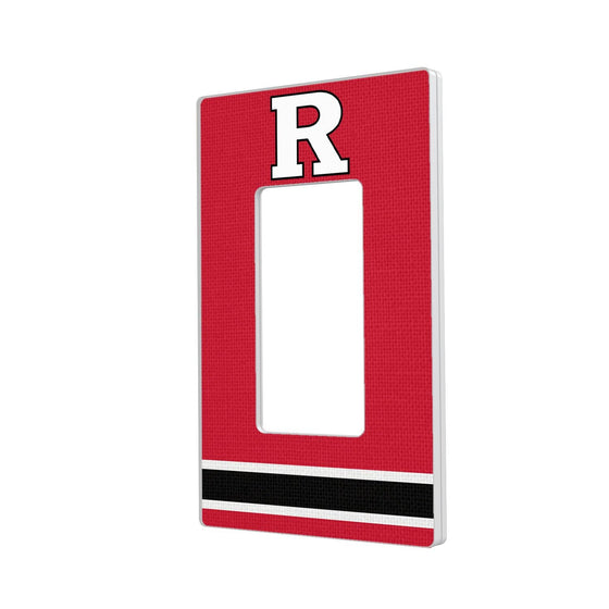 Rutgers Scarlet Knights Stripe Hidden-Screw Light Switch Plate-1