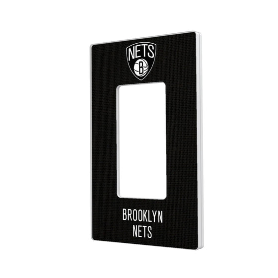 Brooklyn Nets Solid Hidden-Screw Light Switch Plate-1