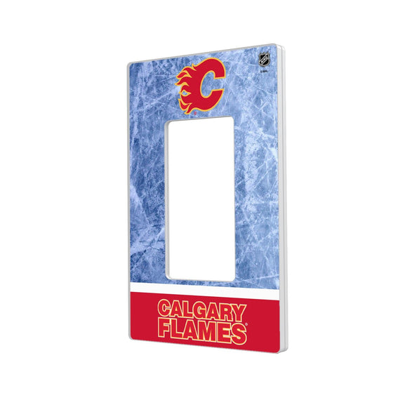 Calgary Flames Ice Wordmark Hidden-Screw Light Switch Plate-1