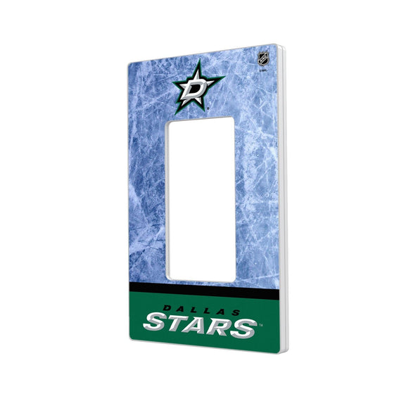 Dallas Stars Ice Wordmark Hidden-Screw Light Switch Plate-1