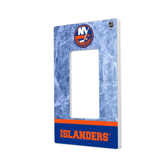 New York Islanders Ice Wordmark Hidden-Screw Light Switch Plate-1