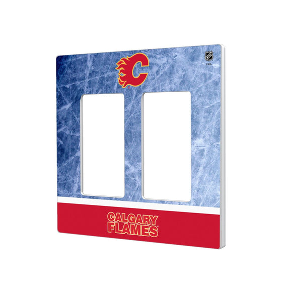Calgary Flames Ice Wordmark Hidden-Screw Light Switch Plate-3