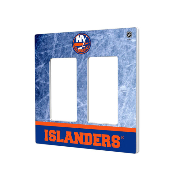 New York Islanders Ice Wordmark Hidden-Screw Light Switch Plate-3