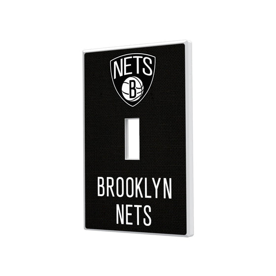 Brooklyn Nets Solid Hidden-Screw Light Switch Plate-0