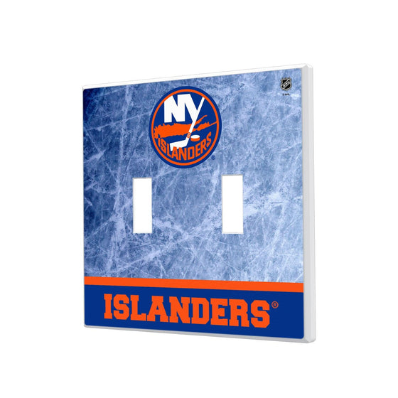 New York Islanders Ice Wordmark Hidden-Screw Light Switch Plate-2