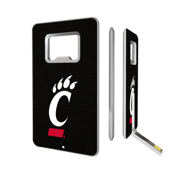 Cincinnati Bearcats Solid Credit Card USB Drive with Bottle Opener 16GB-0