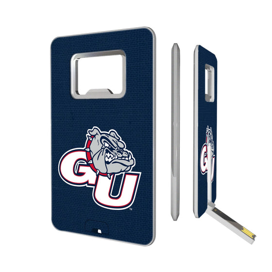 Gonzaga Bulldogs Solid Credit Card USB Drive with Bottle Opener 16GB-0