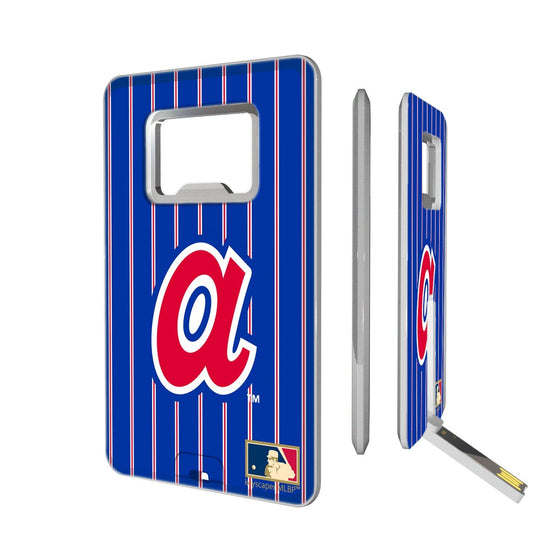 Atlanta Braves 1972-1980 - Cooperstown Collection Pinstripe Credit Card USB Drive with Bottle Opener 32GB - 757 Sports Collectibles