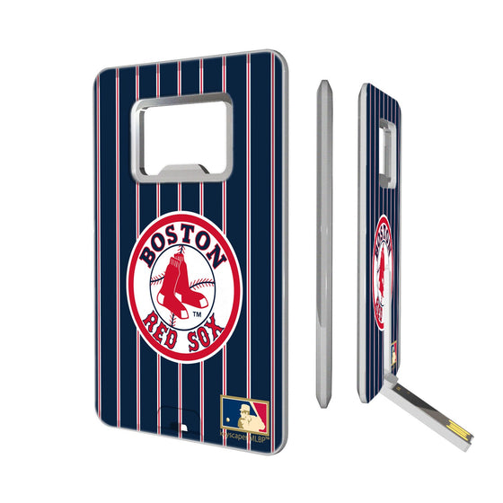 Boston Red Sox 1976-2008 - Cooperstown Collection Pinstripe Credit Card USB Drive with Bottle Opener 16GB - 757 Sports Collectibles