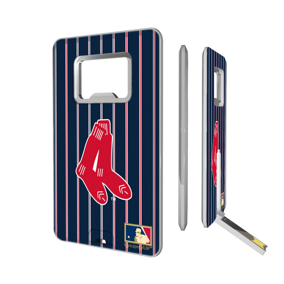Boston Red Sox 1924-1960 - Cooperstown Collection Pinstripe Credit Card USB Drive with Bottle Opener 16GB - 757 Sports Collectibles