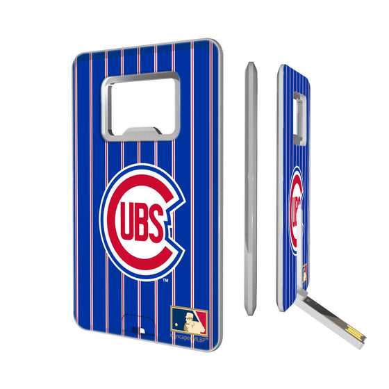 Chicago Cubs 1948-1956 - Cooperstown Collection Pinstripe Credit Card USB Drive with Bottle Opener 16GB - 757 Sports Collectibles