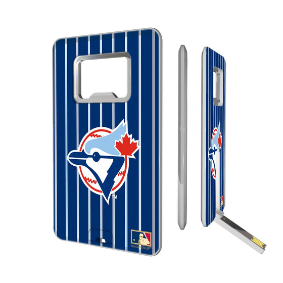 Toronto Blue Jays 1977-1988 - Cooperstown Collection Pinstripe Credit Card USB Drive with Bottle Opener 16GB - 757 Sports Collectibles