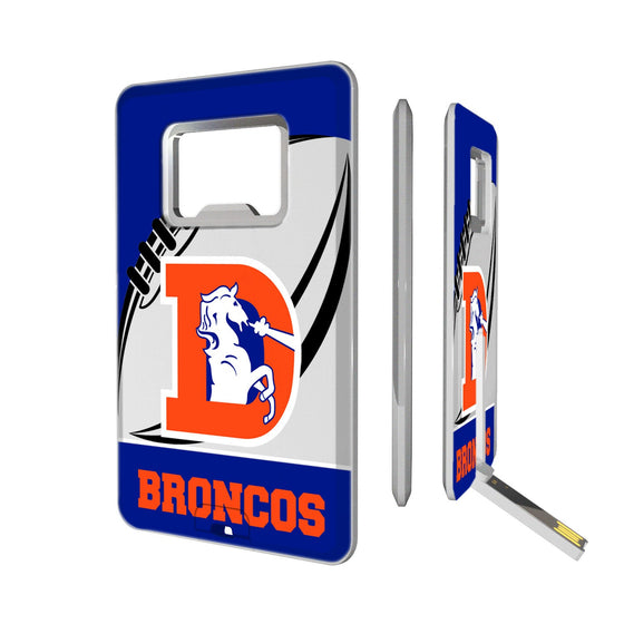 Denver Broncos 1993-1996 Historic Collection Passtime Credit Card USB Drive with Bottle Opener 32GB - 757 Sports Collectibles