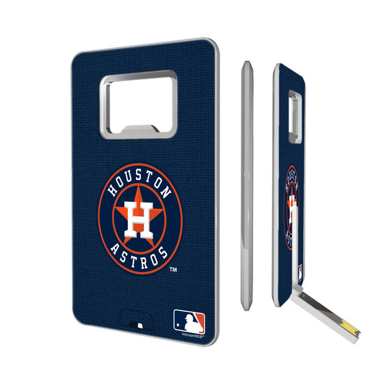 Houston Astros Astros Solid Credit Card USB Drive with Bottle Opener 16GB - 757 Sports Collectibles