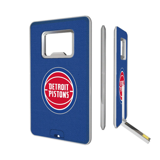 Detroit Pistons Solid Credit Card USB Drive with Bottle Opener 32GB-0