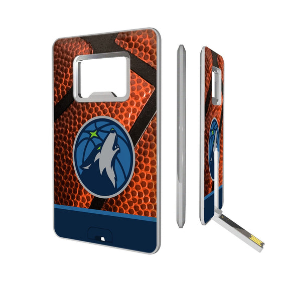 Minnesota Timberwolves Basketball Credit Card USB Drive with Bottle Opener 32GB-0