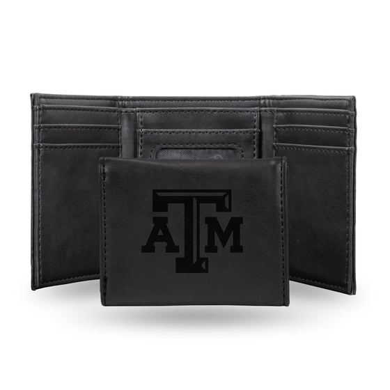 NCAA Texas A&M Aggies Laser Engraved Black Tri-Fold Wallet   
