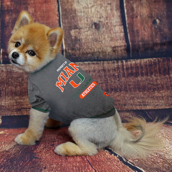 Miami Hurricanes Dog Tee Shirt Pets First - 757 Sports Collectibles