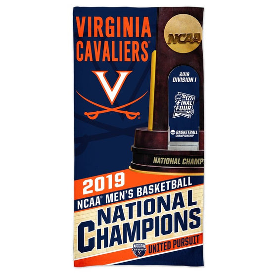 Virginia Cavaliers National Championship Gear, Virginia Cavaliers Champs Items, UVA Cavaliers Champ Products, UVA Virginia Cavaliers 2019 NCAA Men's Basketball National Champions 30'' x 60'' Spectra Beach Towel
