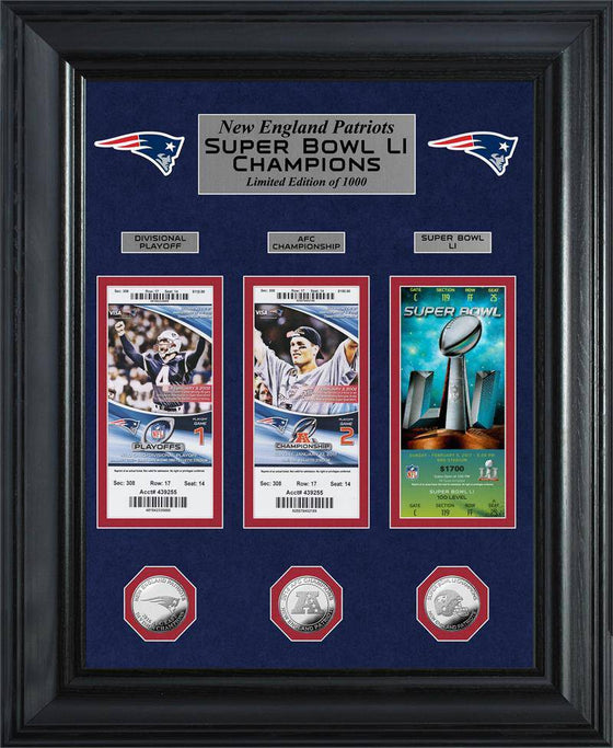 New England Patriots "Road to Super Bowl 51 Title" Deluxe Silver Coin Ticket Collection (HM) - 757 Sports Collectibles