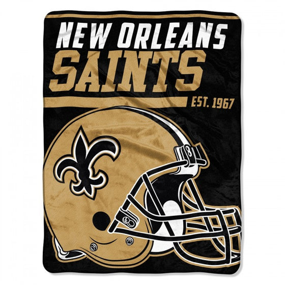New Orleans Saints 50" X 60" 40-Yard Dash Micro Raschel Throw Blanket