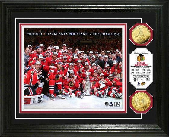 Chicago Blackhawks 2015 Stanley Cup Champions "Celebration" Gold Coin Photo Mint (HM) - 757 Sports Collectibles