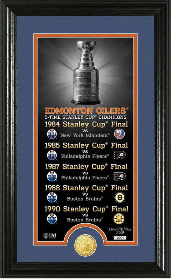 Edmonton Oilers "Legacy" Supreme Bronze Coin Panoramic Photo Mint (HM) - 757 Sports Collectibles