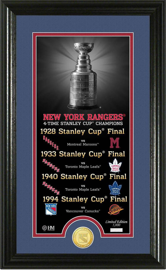 New York Rangers "Legacy" Supreme Bronze Coin Panoramic Photo Mint (HM) - 757 Sports Collectibles