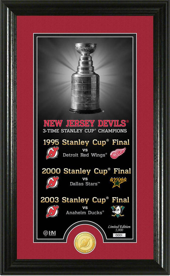 New Jersey Devils "Legacy" Supreme Bronze Coin Panoramic Photo Mint (HM) - 757 Sports Collectibles