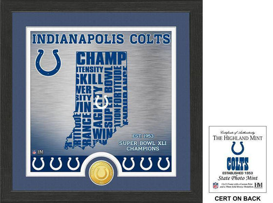 Indianapolis Colts "State" Bronze Coin Photo Mint  (HM) - 757 Sports Collectibles