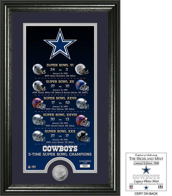 Dallas Cowboys "Legacy" Minted Coin Photo Mint (HM) - 757 Sports Collectibles