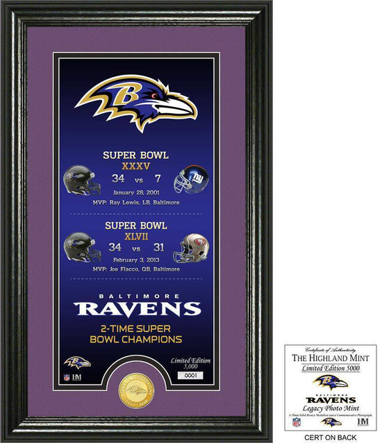 Baltimore Ravens "Legacy" Bronze Coin Photo Mint (HM) - 757 Sports Collectibles
