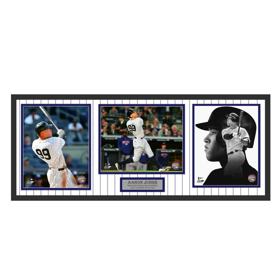 New York Yankees Aaron Judge 32x14 3 8x10 Photo Deluxe Framed Collage Piece 