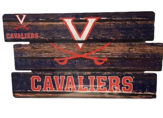 University of Virginia UVA Cavaliers Wooden Fence Wood Sign 25"x14" - 757 Sports Collectibles