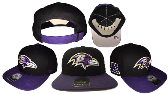 Baltimore Ravens Two Tone Sure Shot Adjustable Strapback Hat OSFM '47 Brand - 757 Sports Collectibles