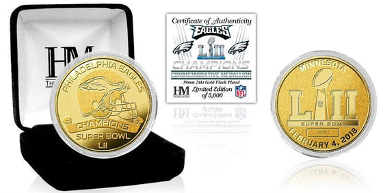 Philadelphia Eagles Super Bowl 52 Champions Gold Mint Coin - 757 Sports Collectibles