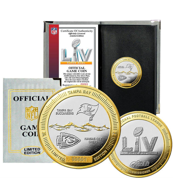 Kansas City Chiefs vs Tampa Bay Buccaneers Super Bowl 55 Official 2-Tone Dueling Flip Coin